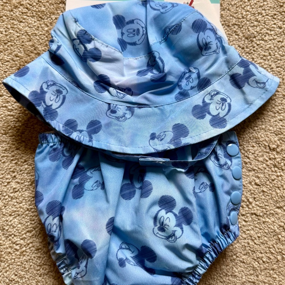 Disney Blue Mickey Mouse Swim Hat Set